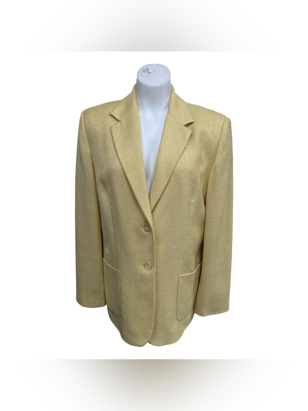 Tribal Light Yellow Two-Button Tailored Blazer Size L